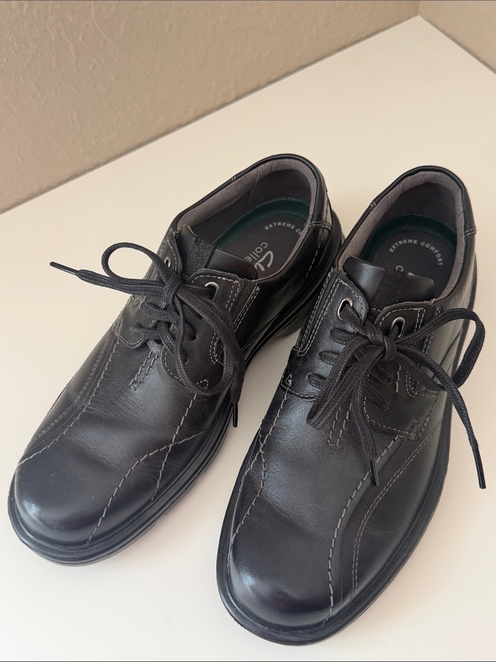 Clarks Men's Gessler Dark Brown Leather Lace-Up Oxford Derby Shoes LIKE NEW 7